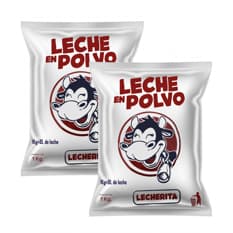 Leche en polvo Lecherita (2 x 1 kg / 2.2 lb)