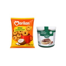 Crema de cacao con avellanas Vima Foods (210 g / 7.41 oz) + Galleta de coco con forma de rosquilla Rings Marilan (300 g / 10.58 oz)