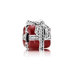 Charm de plata S925 estilo Pandora regalo rojo