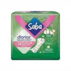 Protectores diarios regulares con aroma manzanilla Saba (14 U)
