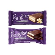 Pastelitos relleno de crema de chocolate y vainilla con cobertura de chocolate Paradise Simsek