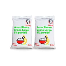 Arroz de grano largo 5% de grano partido Tatine (2 x 5 kg / 11.02 lb)