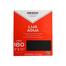 Lijas de agua 9" x 11", grano 180 Devox Caribe (25 U)