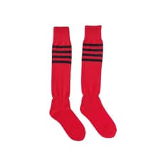 Par de medias para fútbol color rojo con rayas negras Tato's (talla 10 - 13)