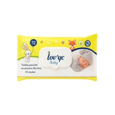 Toallitas húmedas para bebés con aloe vera Lov'yc Baby (72 U)