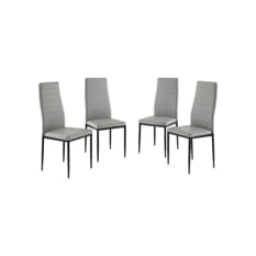 Conjunto de 4 sillas de comedor color gris claro Dowell