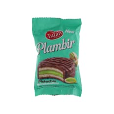 Pastel sándwich cubierta de chocolate rellena de malvavisco sabor pistacho Tufan Plambir (25 g)