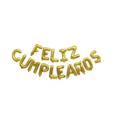 Cartel de Feliz Cumpleaños color dorado de 16 pulgadas Balloon