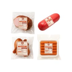 Jamón de pierna deshuesada + Muslos de pollo al carbon + Choricin + Croquetas de jamón