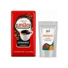 Café tostado y molido extra fuerte União + Chocolate en polvo