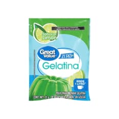 Gelatina sabor limón sin azúcar Great Value (25 g)