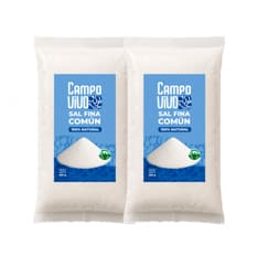 Sal fina común Campo Vivo (2 x 500 g / 1.1 lb)