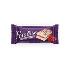 Pastelito relleno de crema de fresa con cobertura de chocolate blanco Paradise Simsek (25 g)