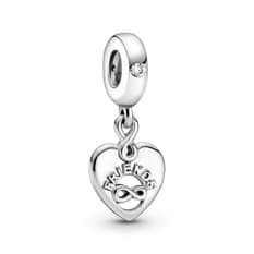 Charm colgante de plata S925 estilo Pandora corazón amigos para siempre