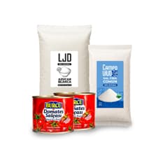 Combo simple #2: Pasta de tomate Burcu + Sal fina común Campo Vivo + Azúcar blanca LJD