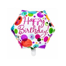 Globo hexagonal con cartel de Happy Birthday Ballon (18 pulgadas)