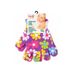 Guantes exfoliantes de baño de lujo con diseño de margaritas de colores Ideal Bath (1 U)
