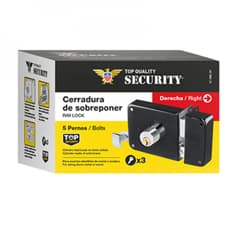 Cerradura yale llavín de sobreponer 5 pernos derecha para puerta exterior Security
