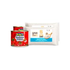 Combo básico de cocina: Sal fina común Cosecha Real + Pasta de tomate Burcu
