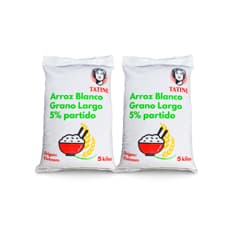 Arroz de grano largo 5% de grano partido Tatine (2 x 5 kg / 11.02 lb)