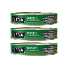 Sardinas en aceite vegetal Yeya (3 x 425 g / 15 oz)
