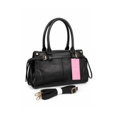 Bolso tote estructurado negro con cinturón decorativo y asas extraíbles Isabella (1 U)