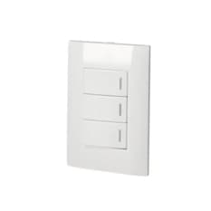 Interruptor triple color blanco de 1/3 Surtek P423B