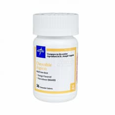 Aspirina ácido acetilsalicílico masticable sabor naranja 81 mg Medline (36 tabletas)