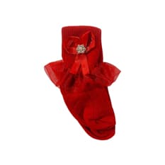 Par de calcetines con tul color rojo para bebé Baby Luna (Talla 0-1 mes)