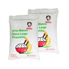 Arroz de grano largo 5% de grano partido Tatine (2 x 25 kg / 55.1 lb)