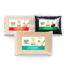 Combo de granos selectos Cosecha Real #23: Arroz de grano largo + Frijoles blancos + Frijoles negros