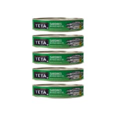 Sardinas en aceite vegetal Yeya (5 x 425 g / 15 oz)