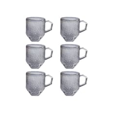 Juego de 6 tazas de vidrio con textura granulada Kazam