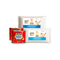 Combo básico de cocina #3: Sal fina común Cosecha Real + Pasta de tomate Burcu + Azúcar blanca refinada Cosecha Real