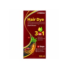Champú tinte para el cabello castaño oscuro 3 en 1 Meidu (500 ml / 16.9 oz)
