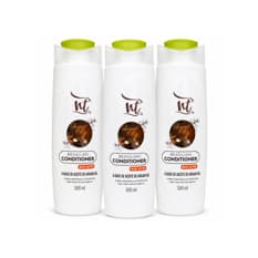 Acondicionador sin sal a base de aceite de argán Brazilian Wow NT (3 x 500 ml / 17.6 fl.oz)