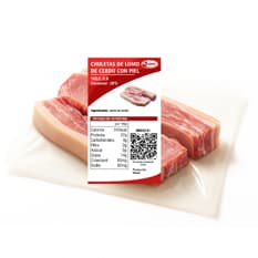 Chuletas de lomo de cerdo con piel Jimm (1 kg / 2.2 lb)