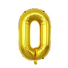 Globo dorado Número 0 Balloon (16 pulgadas)