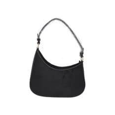 Bolso de hombro negro con acabado gamuza y asa ajustable Isabella (1 U)