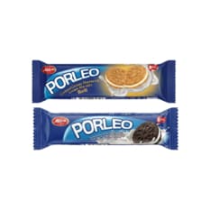 Galletas Porleo X2: Galleta de vainilla con crema de vainilla + Galleta de chocolate con crema de vainilla
