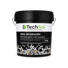 Pintura plástica base agua acabado mate pro blanca TechSol (4 kg / 8.8 lb)