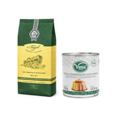 Leche condensada azucarada Vima Foods (390 g / 13.8 oz) + Café tostado y molido Regil (250 g / 8.8 oz)