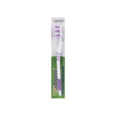 Cepillo de dientes color morado con tapa y cerdas de dureza media Marwa MR-612