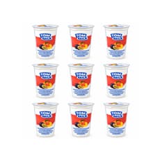 Yogurt pasteurizado sabor melocotón y maracuyá con trocitos de fruta Tom Milk (9 x 500 g / 1.10 lb)