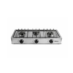 Estufa de mesa a gas con 3 quemadores color plateado Bistró 963-2402107
