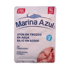 Atún en trozos en agua bajo en sodio Marina Azul (74 g / 2.61 oz)