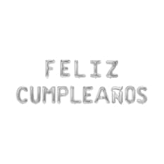 Cartel de Feliz Cumpleaños color plateado16 pulgadas Ballon