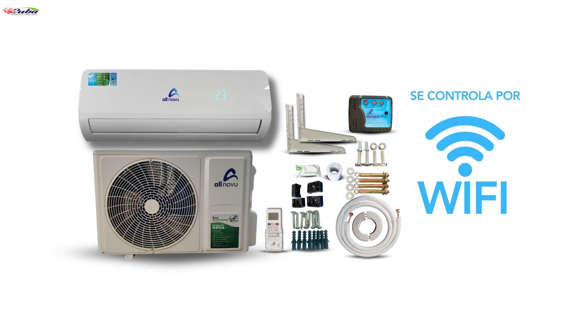 AIRE ACONDICIONADO 1T 220V ALL NOVU +SOPORTE - Imagen 1