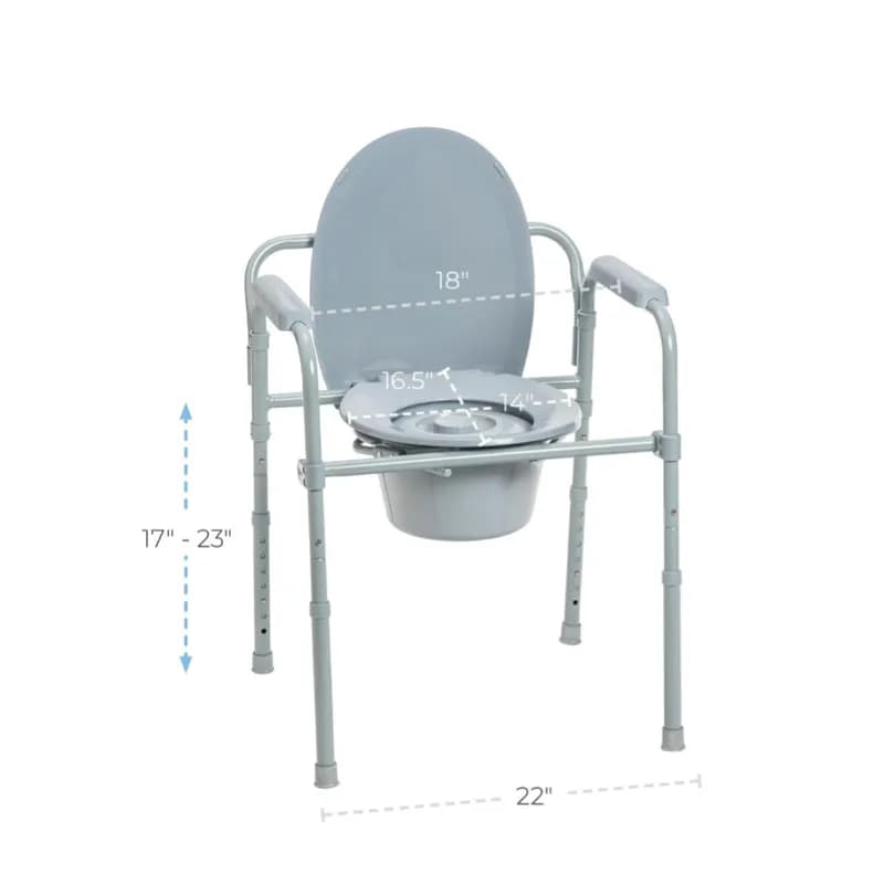 Silla plegable de acero con inodoro portátil Drive Medical - Miniatura 2