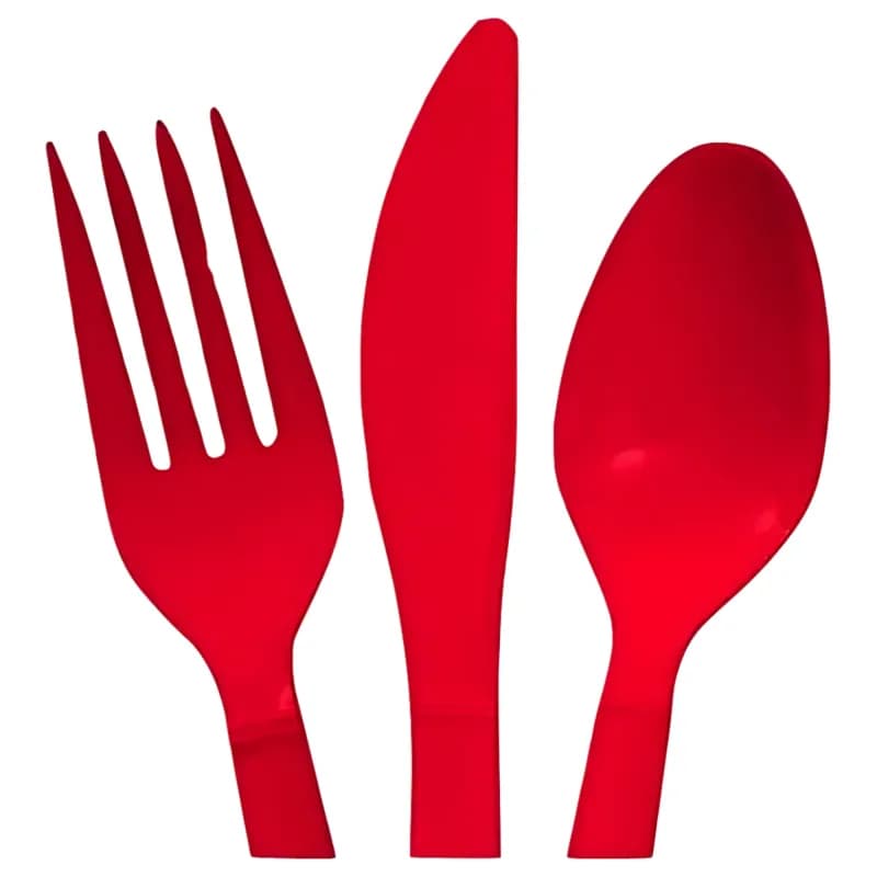 Set de cubiertos desechables  rojos 48 piezas - Imagen 1